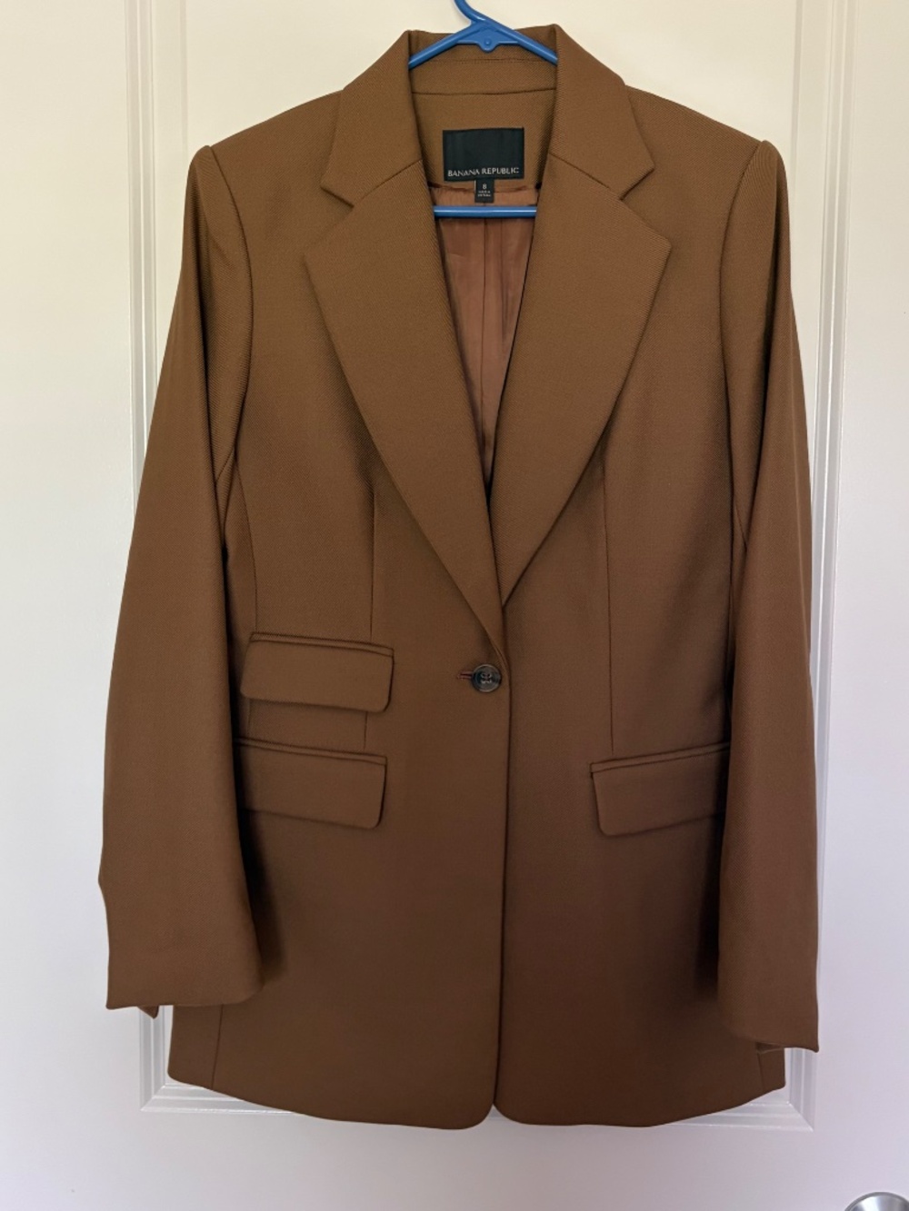 NWOT Banana Republic Women's 8 Blazer Pant Suit Set in color "Camel" 100% Wool - Picture 3 of 10